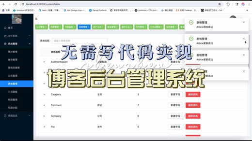 无需代码实现博客后台管理系统（vue3 nodejs postgresql）