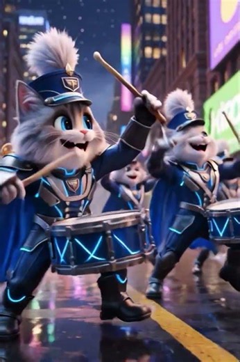 Epic Cat Marching Band Performance 🎺🔥 #shorts #viralvideo #animation #muska #marchingband