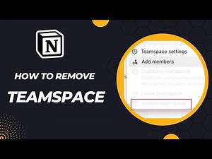 Notion - How to delete Teamspace