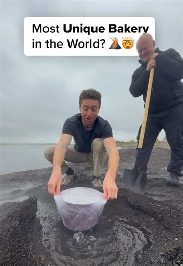 Volcanic Lava Bread in Iceland 🤯🌋 Somehow the floor is so hot you can literally BAKE BREAD underground. So I made it myself, with a little help from @ChatGPT #ChatGPT_Partner #Iceland #travel #bucketlist