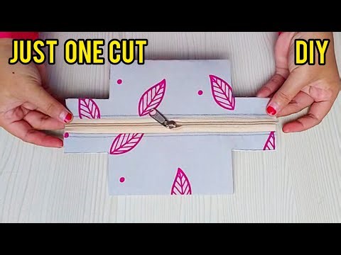 Pouch cutting and Stitching -Just one cut box pouch making - Make up pouch - Storage organiser
