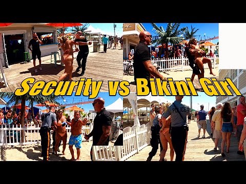 Security VS Bikini Girl - Crazy Fight on Seaside Heights Boardwalk 2021 Episode 5
