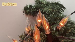 Flickering Halloween Lights, 10FT Plug-in C7 Flickering Flame Bulbs, E12 Candelabra UL Listed IP44, Connectable Indoor/Outdoor Halloween String Lights for Porch Patio Pathway Mantel Decor