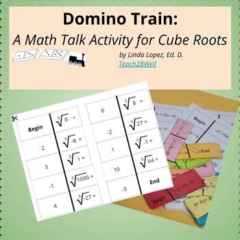 Intro to Cube Roots Hands On Activity Practice: High School Algebra Domino Train