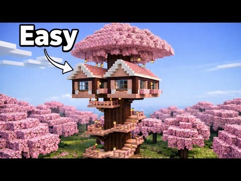 Minecraft: Cherry Blossom Tree House 🌸 (Easy)