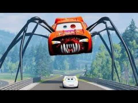 Epic escape from Lightning McQueen Eater, Zombie Lightning McQueen, Fire Engine Eater|BeamNG.Drive