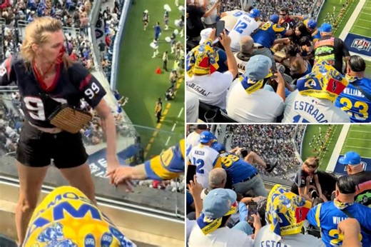 Female fan bloodied in disturbing fight at Texans-Rams game
