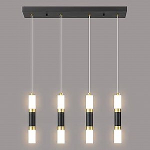 4-Light Modern Pendant Light Kitchen Island Light Fixture Dimmable LED Black Mini Pendant Lights Dinning Room Kitchen Black Gold Pendant Lighting
