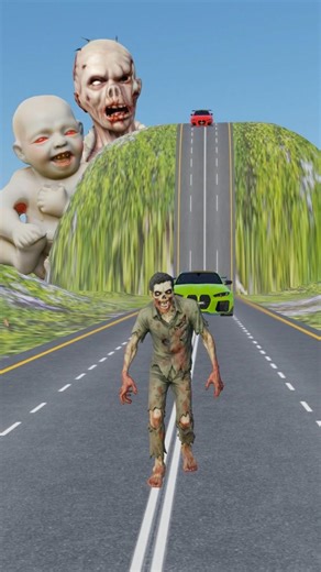 Cars vs Zombie BeamNG.Drive #shorts #beamng #shortsfeed #blenderanimation #zombieapocalypse #yum