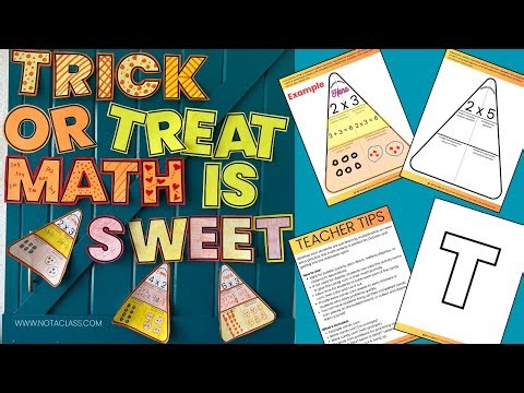 Halloween candy corn multiplication facts math craft | bulletin board activities | multiples 2-10