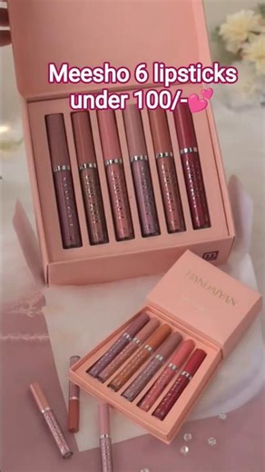 non trasfer waterproof 6 lipsticks💕 combo pack under 100 😍from meesho #meeshofinds #meesho