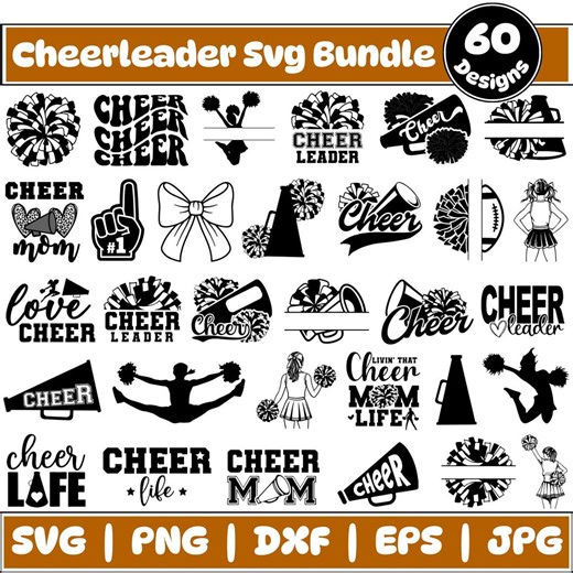 Cheerleader Svg Bundle, Cheer Svg, Cheerleader Clipart, Cheerleading Svg, Cheerleader Silhouette, Cheer Cut File, Cheer Megaphone, Cheer Pom - Etsy