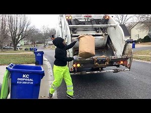 Garbage Trucks at Work Side Loader and Rear Loader Compost Truck How it Works (Behind the Scenes)
