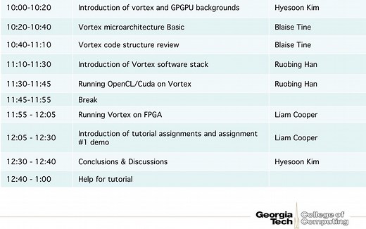 Vortex: Open-Source RISC-V Based GPGPU（Micro2021会议教程）