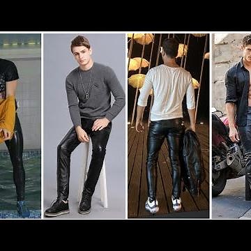 Superstitious leather latex skinny pants outfits for men and young boys#2022