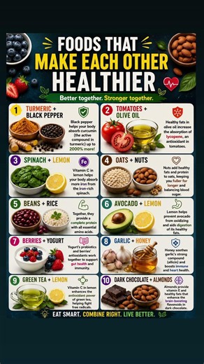 10 Food Combos That Are Healthier Together 🥗✨#shortsfeed #shorts