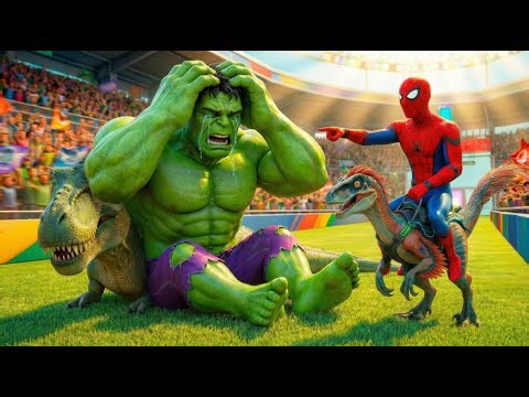 🦖🕷️SPIDERMAN Wins the Epic Dino Obstacle Challenge – Epic Hero Race