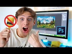 I followed a bob ross painting tutorial BUT on Photoshop...