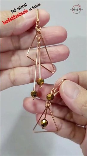 Triangle earrings - Free tutorial video link above the title #shortsvideo #jewelry