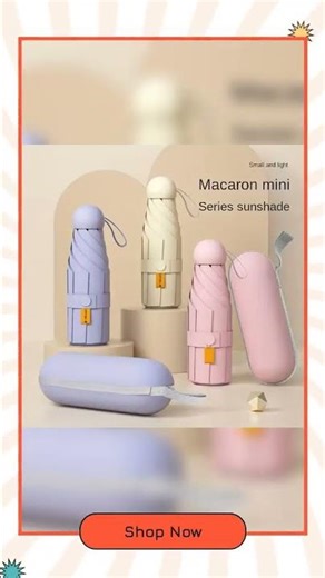 Compact Travel Mini Umbrella Uv Protection Capsule Umbrella 5 Fold Ultra Lightweight Sunshade Umb...