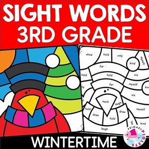 Winter Color by Sight Words Third Grade