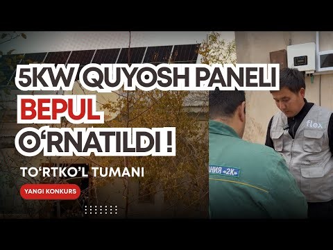 5kW quyosh panel o'rnatib berildi! 22 mln so'mlik SOVG'A! G'olib TO'RTKO'L tumanidan! #quyoshpanel