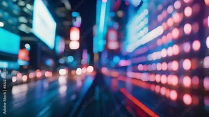 A digital billboard in motion shifting and transforming into different shapes and sizes creating an exciting and interactive experience for viewers.