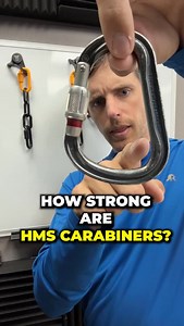 118K views · 2.4K reactions | Petzl warns about pulling on the gate side of a HMS carabiner. If you use it as a master point on your anchor and fill it up, how much force can you put on the gate side. We got 15.63kN testing a Petzl Williams carabiner which is rated for 27kN if used properly. It’s weaker, but super strong enough for most things. Just be careful when clustering up your anchor. Get climbing gear at https://hownot2.com/ | How NOT 2 | Facebook