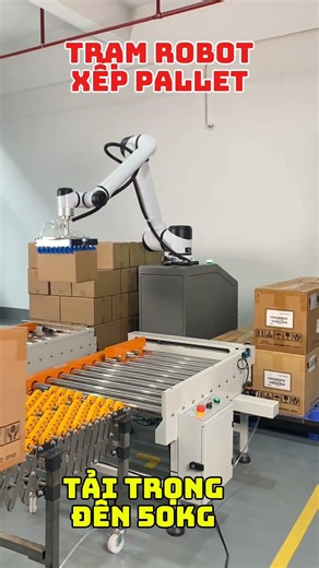 Trạm robot bốc xếp Pallet#tramrobotbocxep #cobot #robotpalletizer #cobotpalletizer