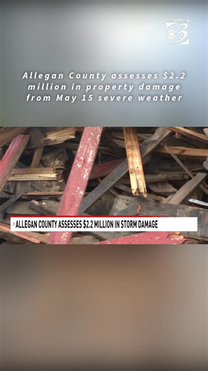 Following severe weather that hit West Michigan last week, the Allegan County Emergency Operations Center (EOC) issued a summary property damage assessment of $2.2 million. https://bit.ly/4ji7Vo6 | News Channel 3 WWMT TV