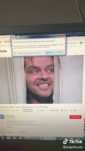 here's johnny! #fyp #foryou #bsod #funny #theshining #heresjohnny