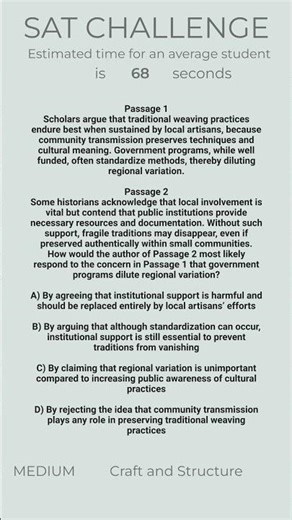 SAT Reading Cross-text connections Made Easier