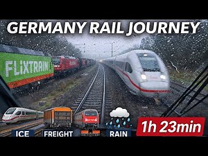 Cab View Through Northern Germany | ICE, Freight & Rainy Rail Journey 🚄🌧️