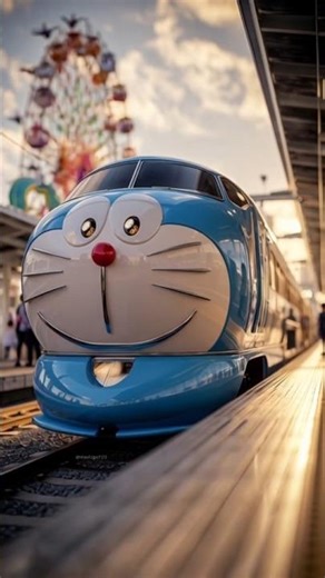 Doraemon themed train 🎀 Would You like to ride? #train #doraemon #funny #subwaytrain #cute