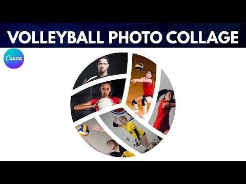 Volleyball Photo Collage Template Design in Canva | Easy Sports Poster Tutorial