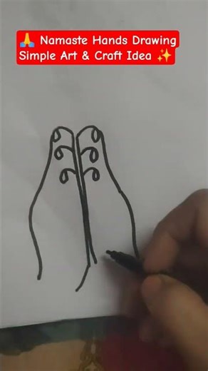 How to draw Namaste Hands step by step | Easy Art & Craft Drawing for Beginners 🙏