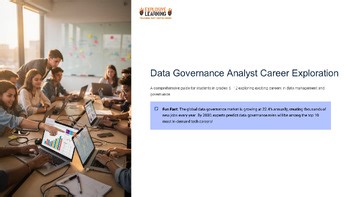 Data Governance Analyst Career Exploration 101 Grades 4-12 PPTX Slides Overview