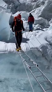 7.2K views · 3.4K reactions | Crossing the ladder of Khumbu Icefall,...