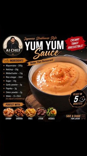 5-Minute Yum Yum Sauce Recipe |Better Than Restaurant Style! #YumYumSauce #SauceRecipe #JapaneseFood