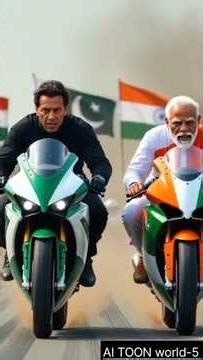 Imran Khan vs Narendra Modi 🔥 Epic Bike Race 🏍️ | Pakistan vs India | Who Wins#shortsfeed #aicartoon
