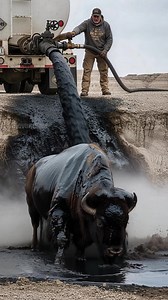 55K views · 306 reactions | Rescue Team Saves Bison From Oil Spill! #rescue #wildlife #animals | Team Stories | Facebook