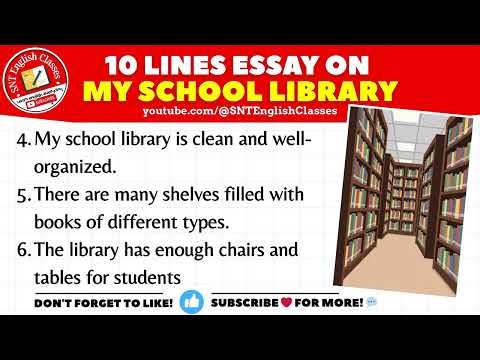 10 Lines Essay on My School Library | School Library Essay 10 Lines | Short Essay School Library
