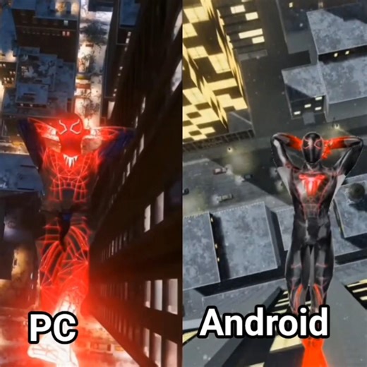 PC Vs Android comparison Spider-Man miles morales