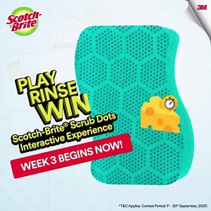 Time to play the 3rd week of Scotch-Brite® Scrub Dots Interactive Experience Game at: http://bit.ly/PlayTheExperience to compete in the leaderboard and win exclusive prizes!* *Terms & Conditions Apply. #ScotchBrite #StayHomeStayHealthy | Scotch-Brite