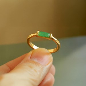 Jade Stone Baguette Ring, Baguette Jade Ring, Jade Wedding Ring, Jade Anniversary Ring, Jade Engagement Ring, Gold Jade Ring Gift for Mother - Etsy