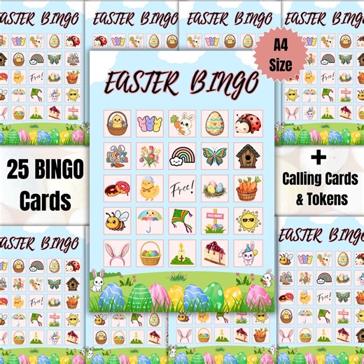Easter Bingo Game Printable for Kids and Family Fun | Holiday Party Activity & Classroom Game - Etsy