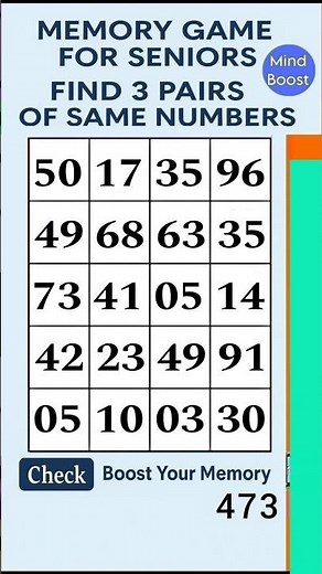 Brain Exercise for Seniors – Simple Daily Focus Activity | Match the Numbers