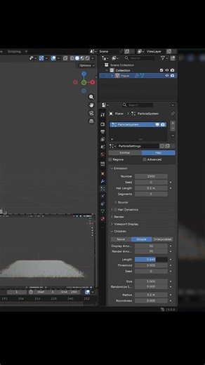 Create Realistic Grass in Blender in 30 Seconds #3dforbeginners #blender#shorts