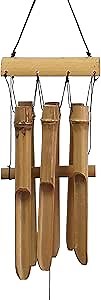 Bamboo Wind Chime Outdoor, 6 Small Bamboo Bell Tubes for Outdoor or Indoor Home Décor, Handmade Natural Soothing Sound 23 inches
