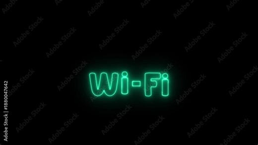 WiFi symbol icon. wireless local area networking sign. Digital technology WiFi signal animation.